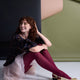 Aran Cashmere Blend Tights Claret