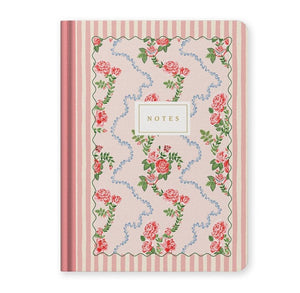 Cath Kidston B6 Premium Hard Cover Notebook - Rose Flutter Stripe