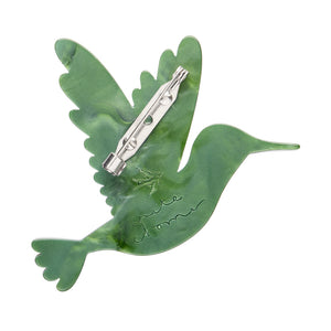 Riveting Ruby Throated Hummingbird Brooch