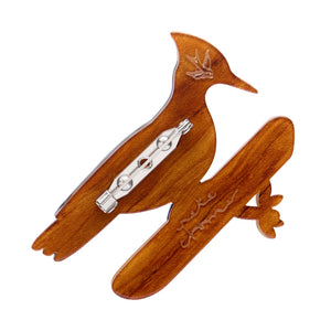 Persistent Pileated Woodpecker Brooch