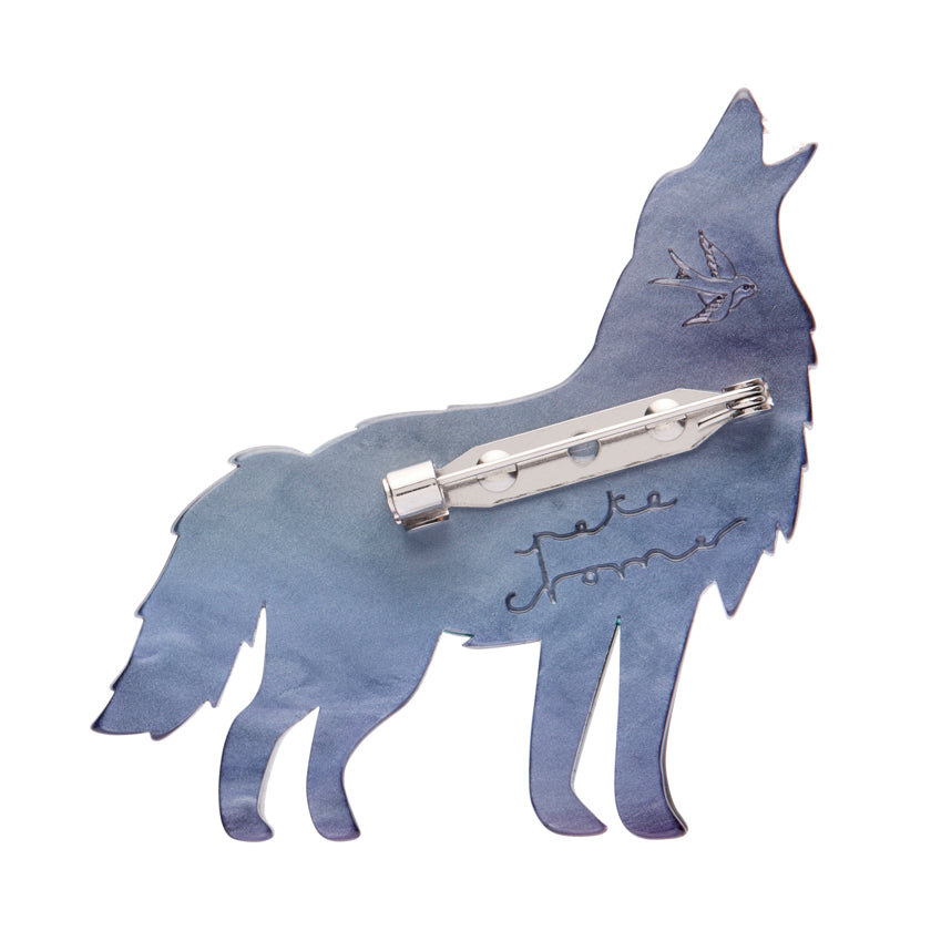 Gallant Gray Wolf Brooch