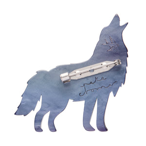Gallant Gray Wolf Brooch
