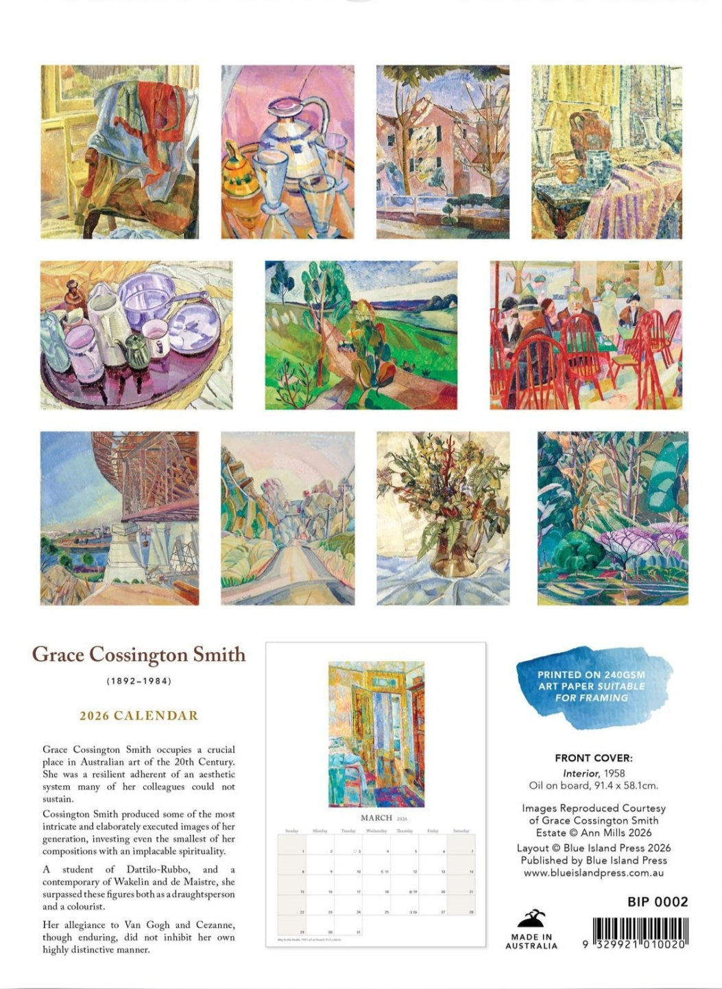 Grace Cossington Smith Wall Calendar 2026