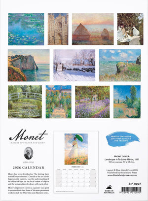 Monet Wall Calendar 2026