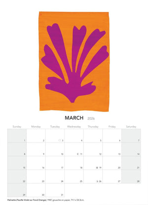 Henri Matisse Wall Calendar 2026