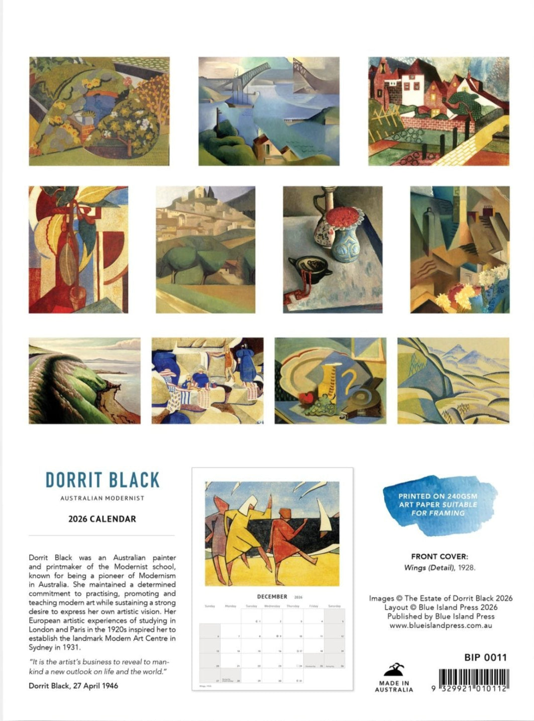 Dorrit Black Wall Calendar 2026