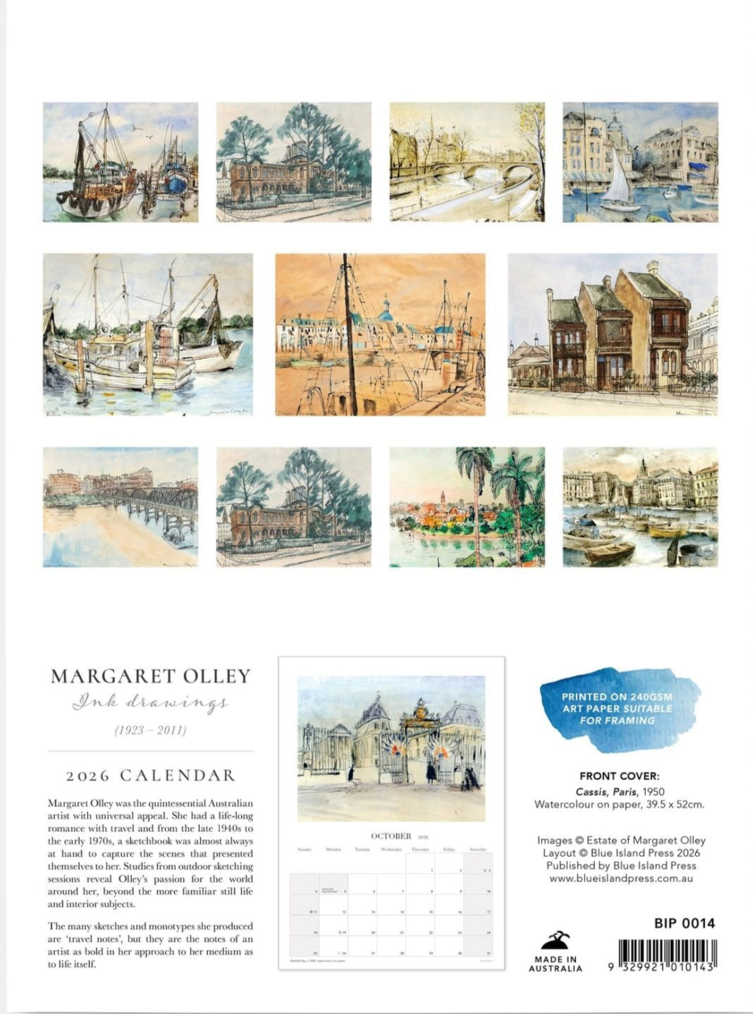Margaret Olley Ink Drawings Wall Calendar