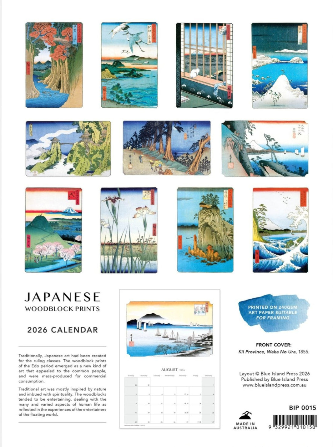 Japanese Woodblock Prints Wall Calendar 2026