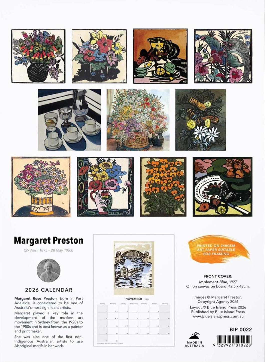 Margaret Preston Wall Calendar 2026