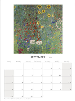 Klimt Wall Calendar 2026