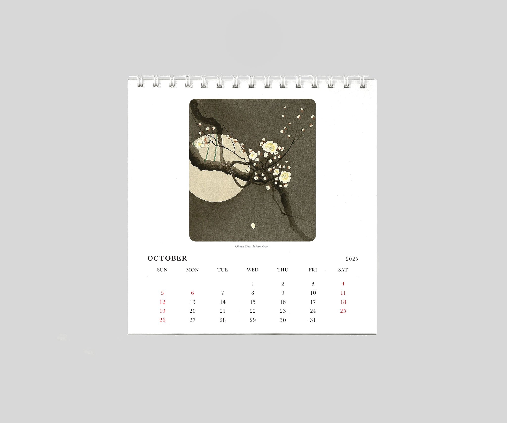 Japanese Art Ohara Koson 2025 Desk Calendar