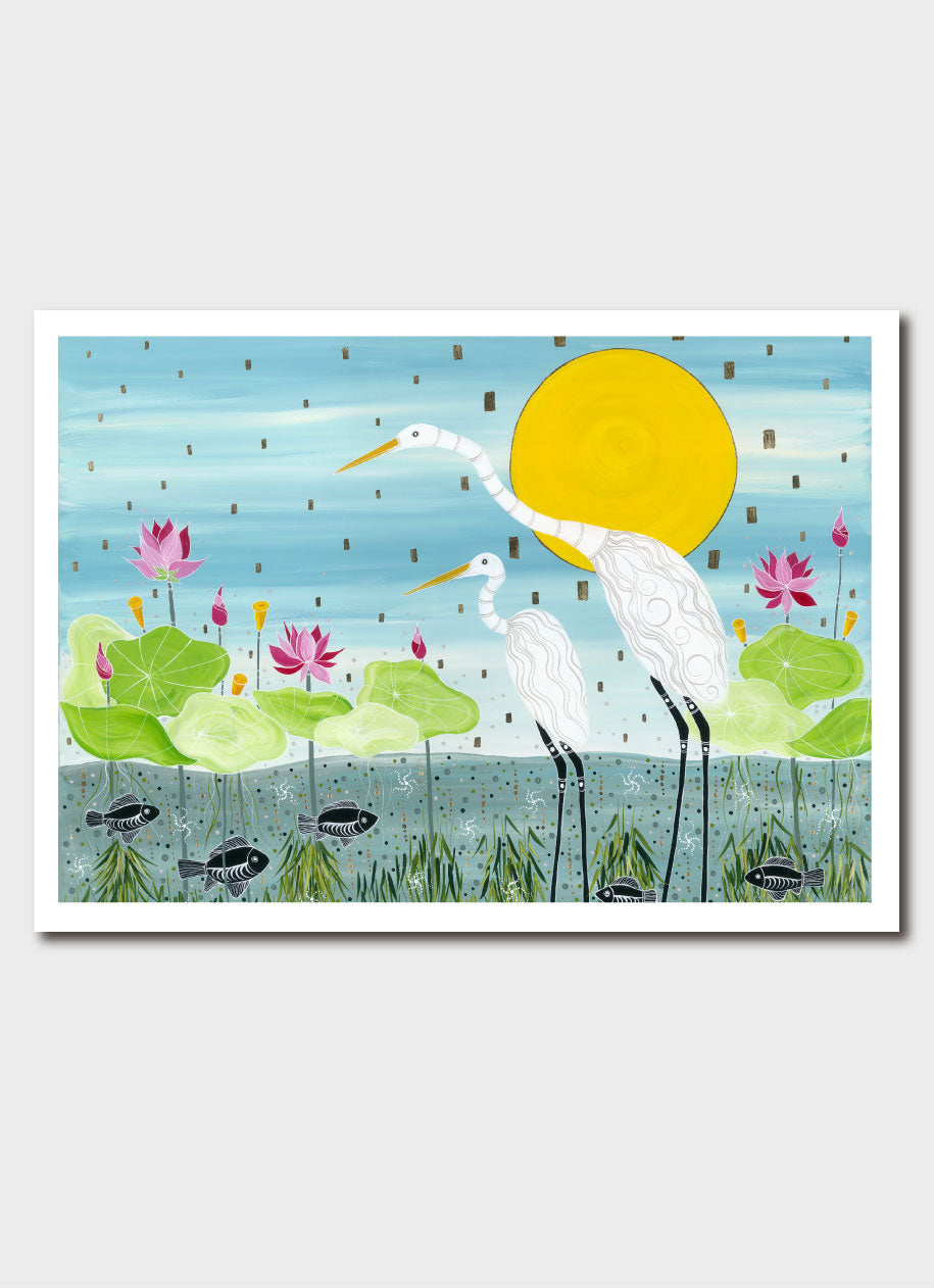 Great Egrets Print - Melanie Hava