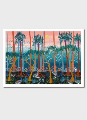 Cassowaries in the Pandanus Forest Print - Melanie Hava
