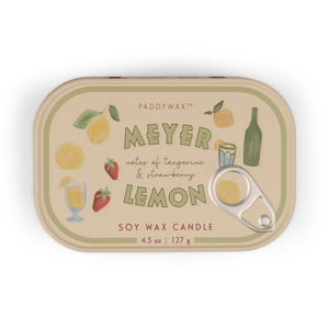 Bistro 4.5oz/127g Lemon Printed Tin Candle - Meyer Lemon