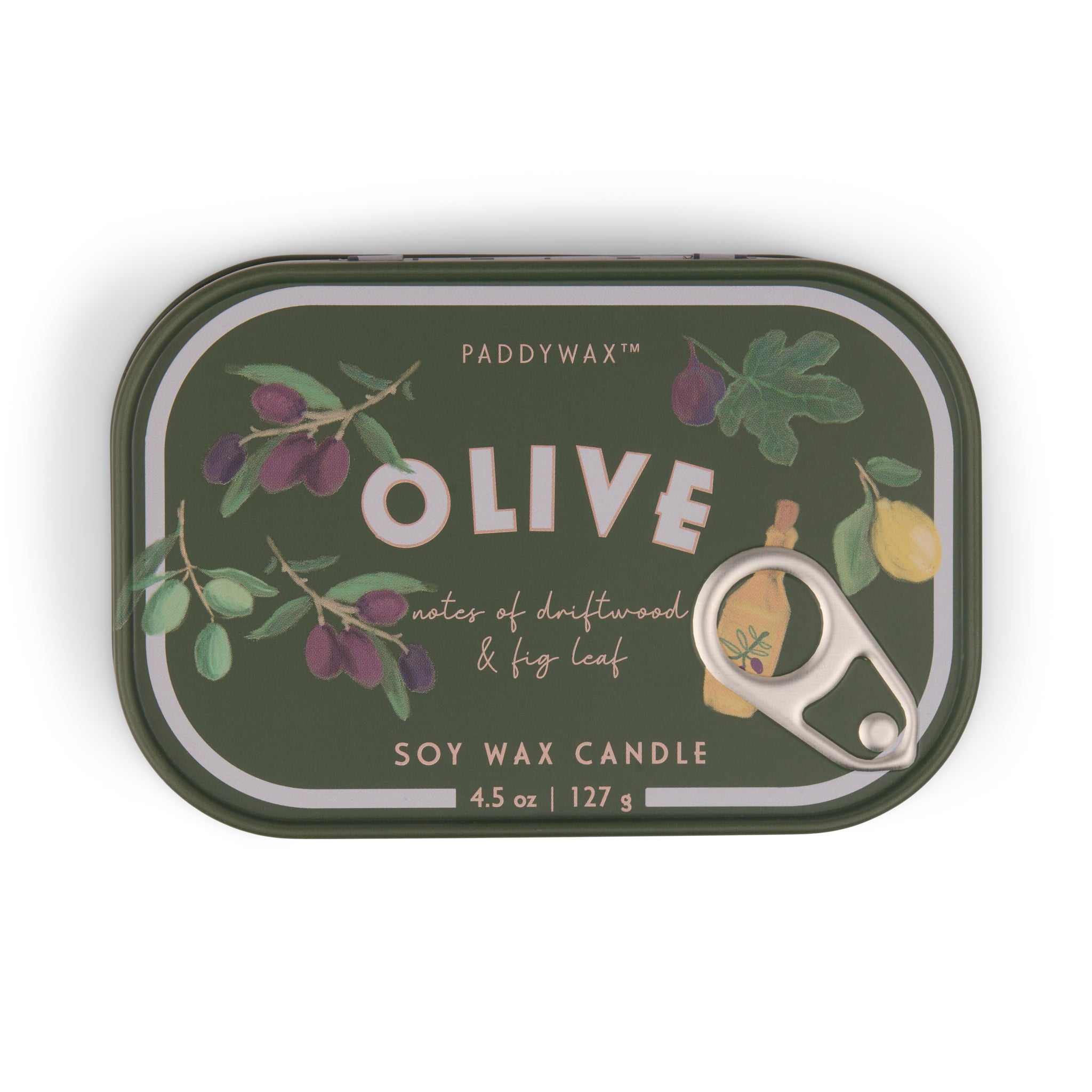 Bistro 4.5oz/127g Olive Printed Tin Candle - Fig & Olive