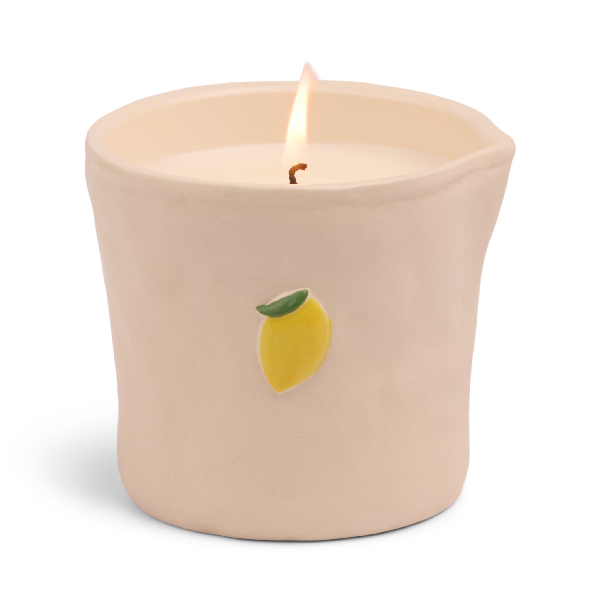 Bistro 8oz/226g Lemon Embossed Ceramic Candle - Meyer Lemon