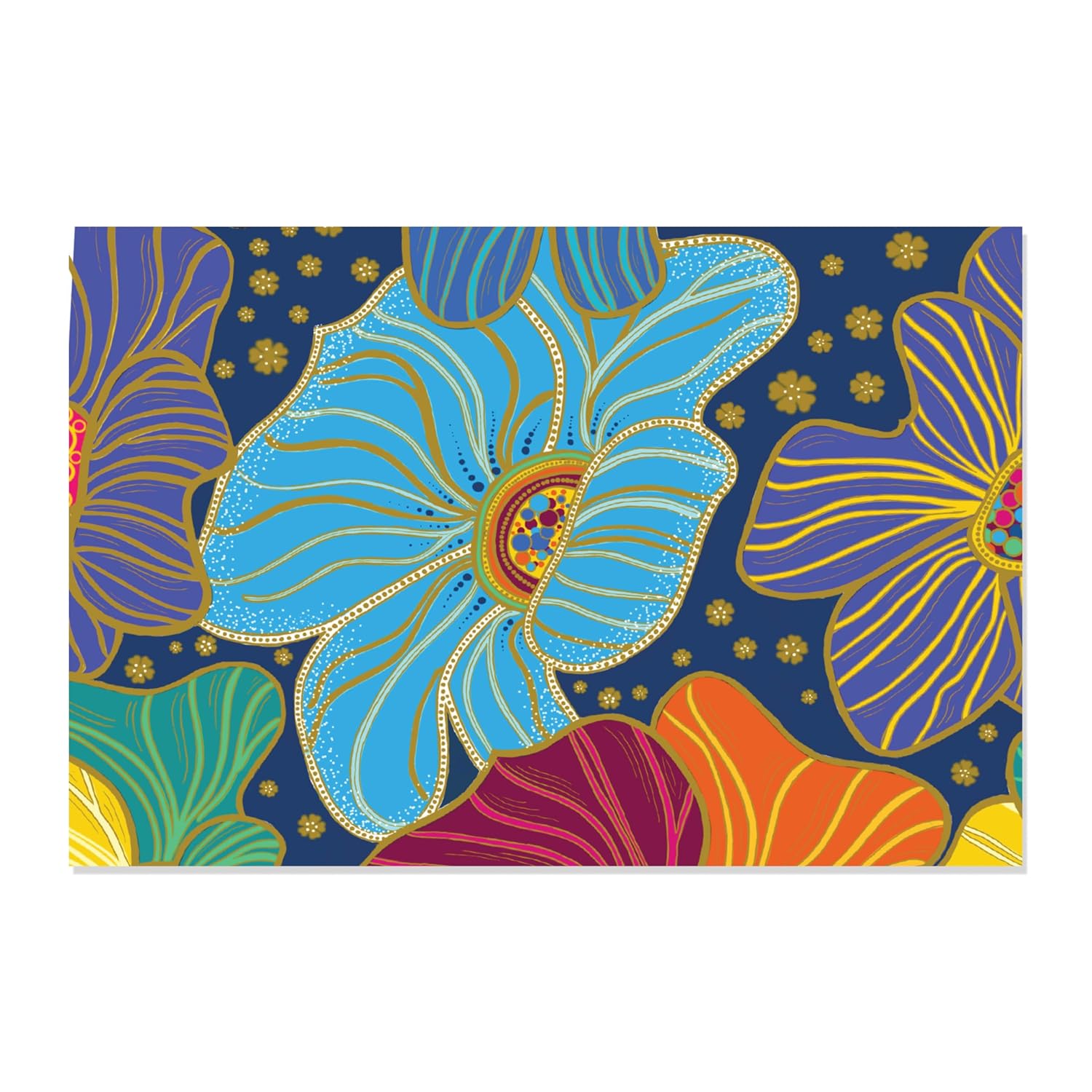 Beautiful Flowers Embossed Note Cards