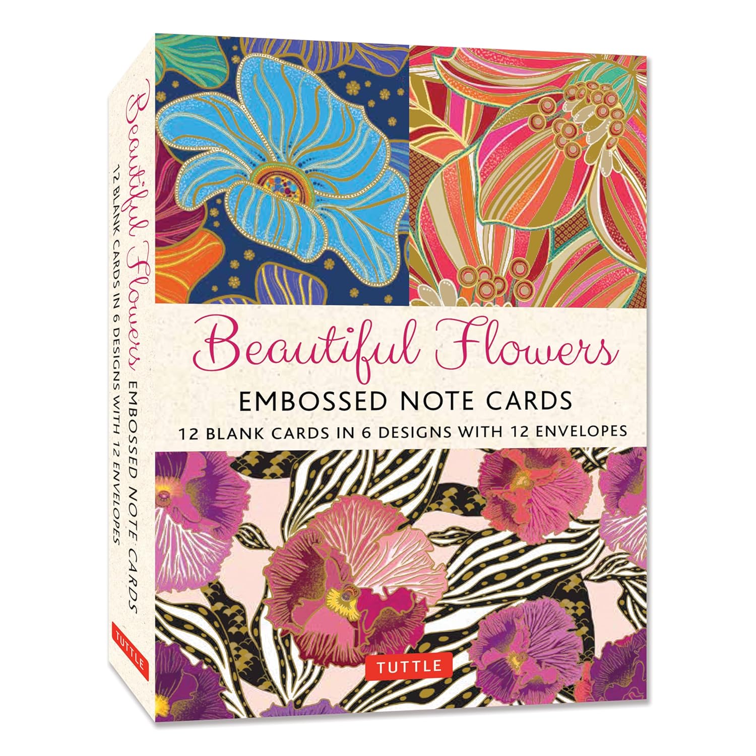 Beautiful Flowers Embossed Note Cards