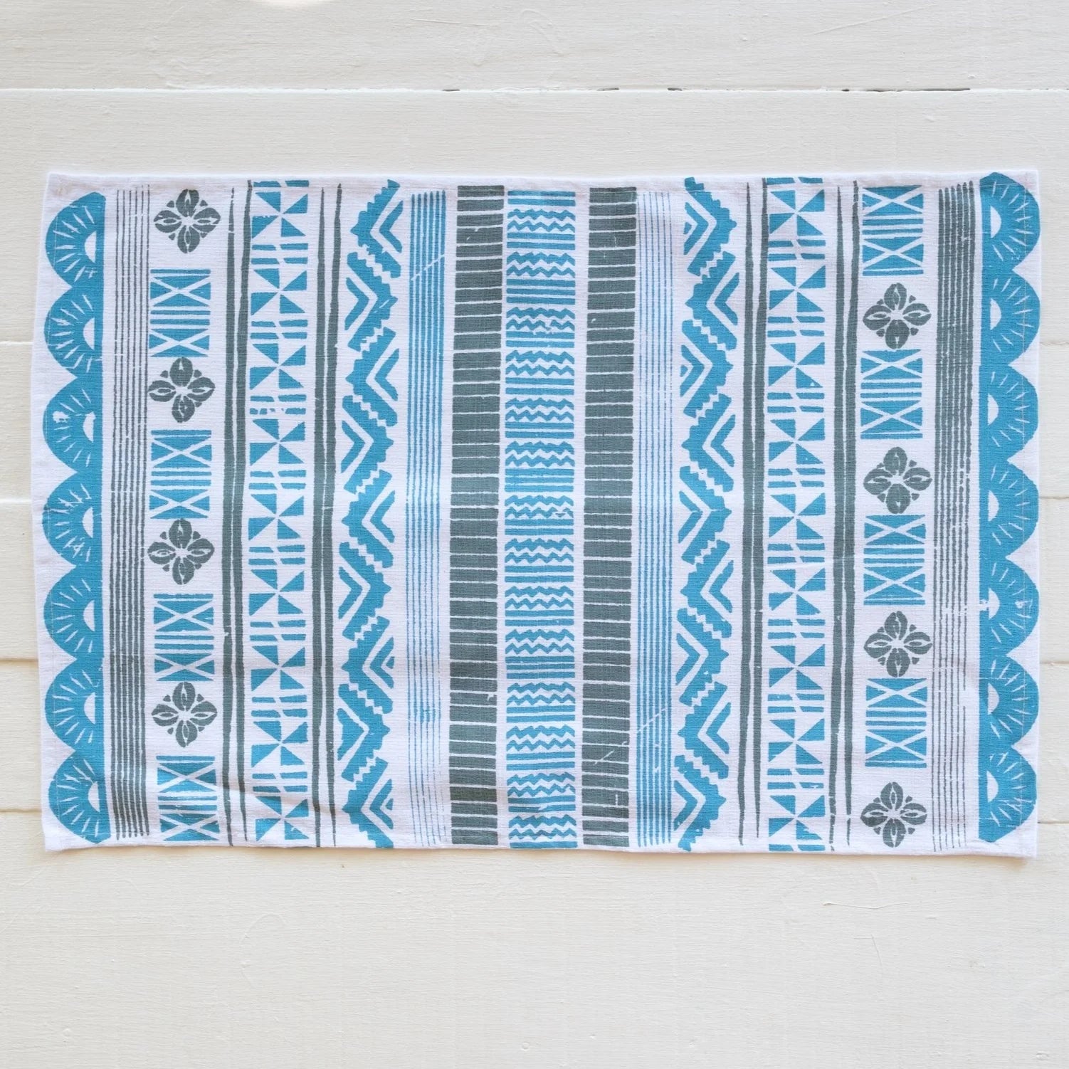 Handprinted Tapa Print Tea Towel