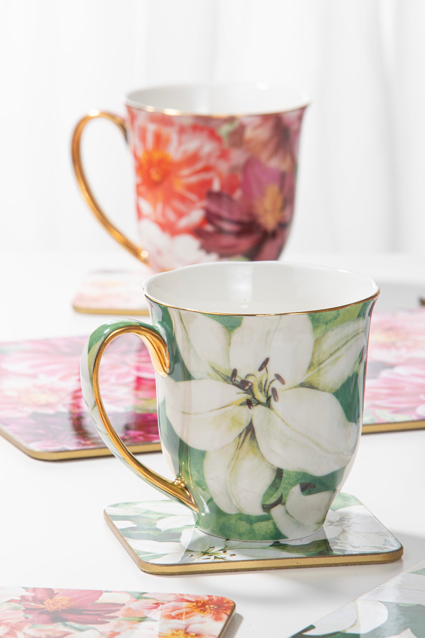 Bold Blooms Peach Peony Mug