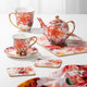 Bold Blooms Peach Peony Teapot & 2 Teacup Set