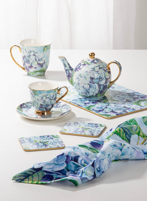 Bold Blooms Blue Hydrangea Cup & Saucer