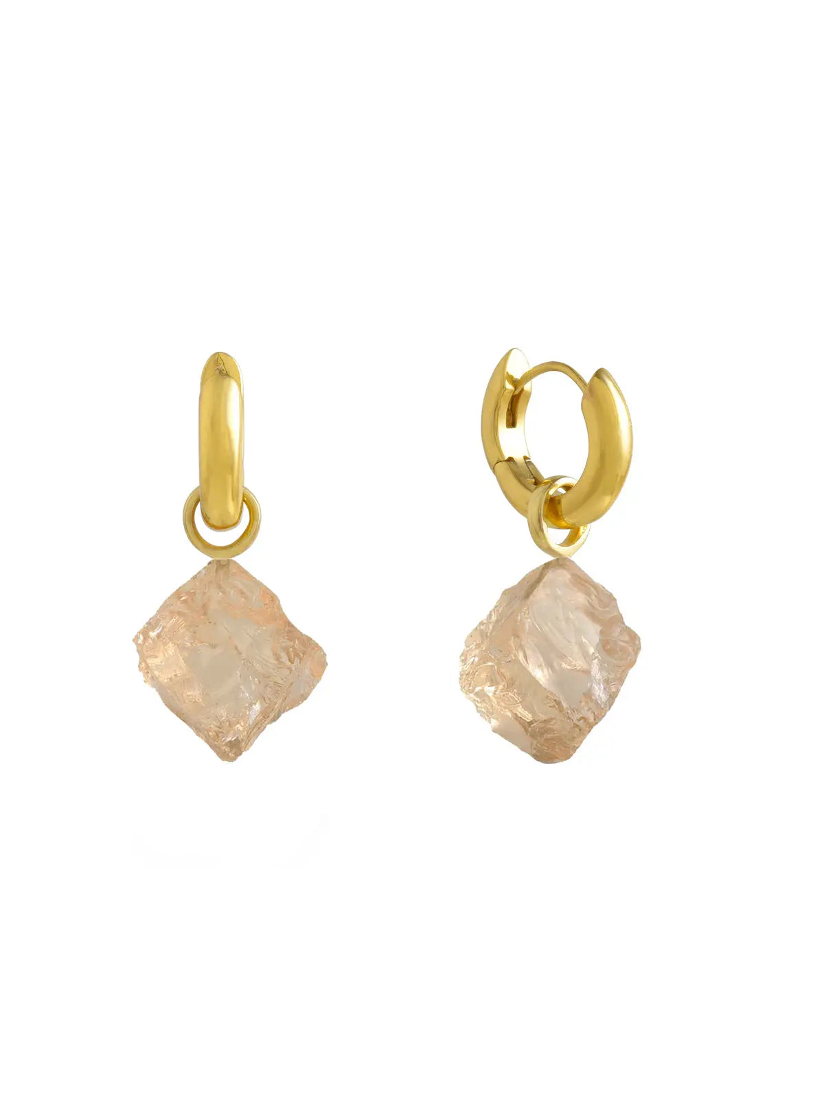 Catalina Raw Champagne Hoop Earrings