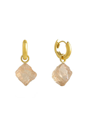 Catalina Raw Champagne Hoop Earrings