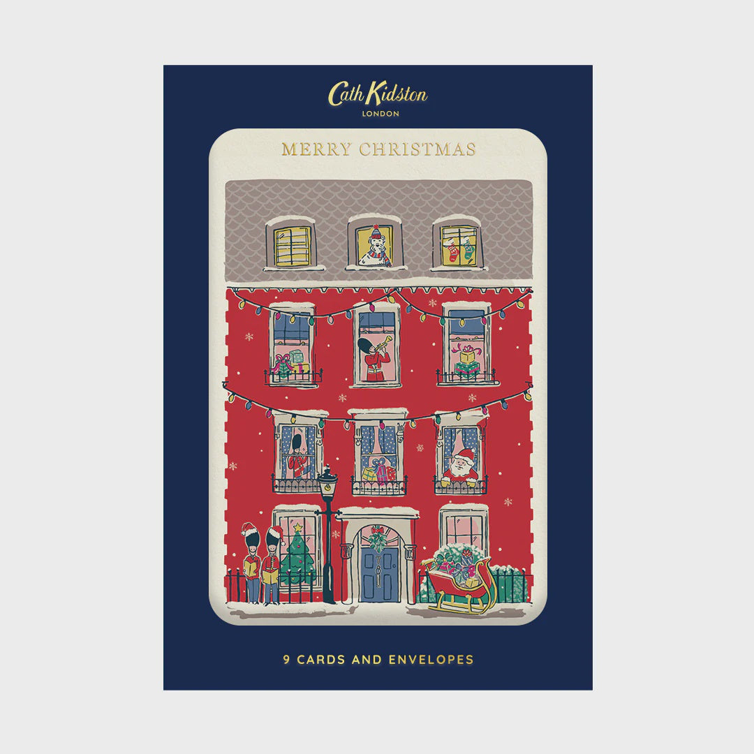 Merry Christmas House Pack of 9 Cards