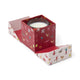 Red Ribbed Glass Candle - Winter Berry 4.5oz in Holiday Gift Box