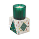 Green Ribbed Glass Candle - Balsam & Fir 4.5oz in Holiday Gift Box