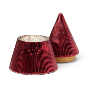 Stacked Tree Candle 7oz Ribbed Mercury - Winter Berry
