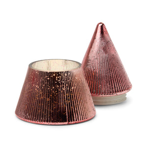 Stacked Tree Candle 7oz Ribbed Mercury - Pink Peppermint