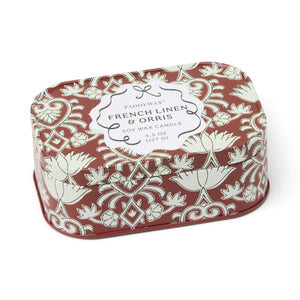 Cherie 4.5oz/127g Printed Tin Candle - French Linen & Orris