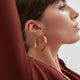 Gold Chunky Hoop Citrine Earrings