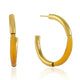 Gold Chunky Hoop Citrine Earrings