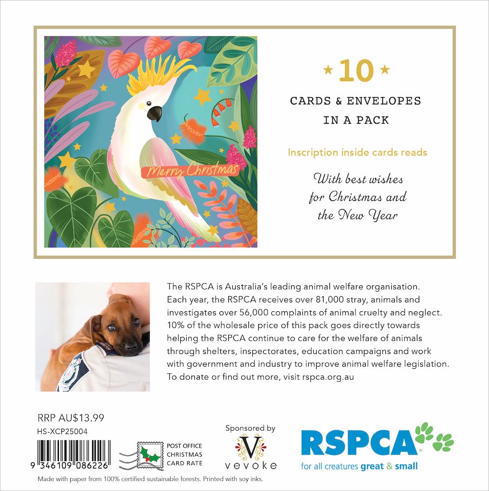 Christmas Card Wallet - RSPCA - Cockatoo
