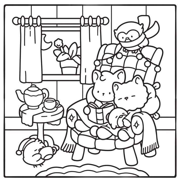 Comfy & Cozy Cute Colouring Book