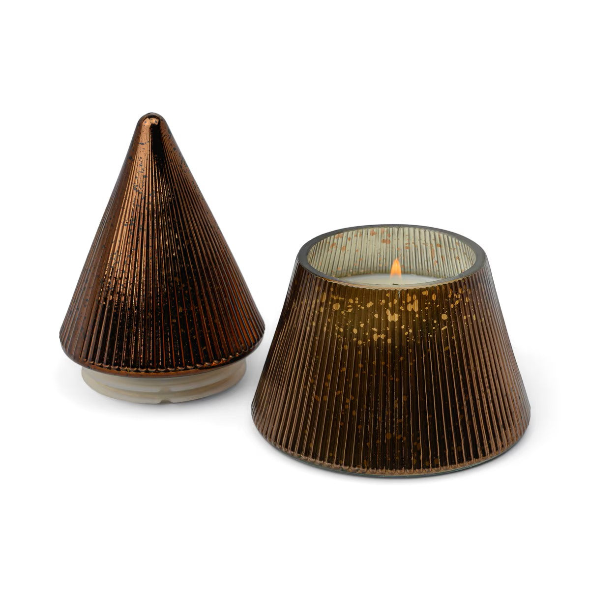 Cypress & Fir 7oz/198g Copper Stacked Tree Candle