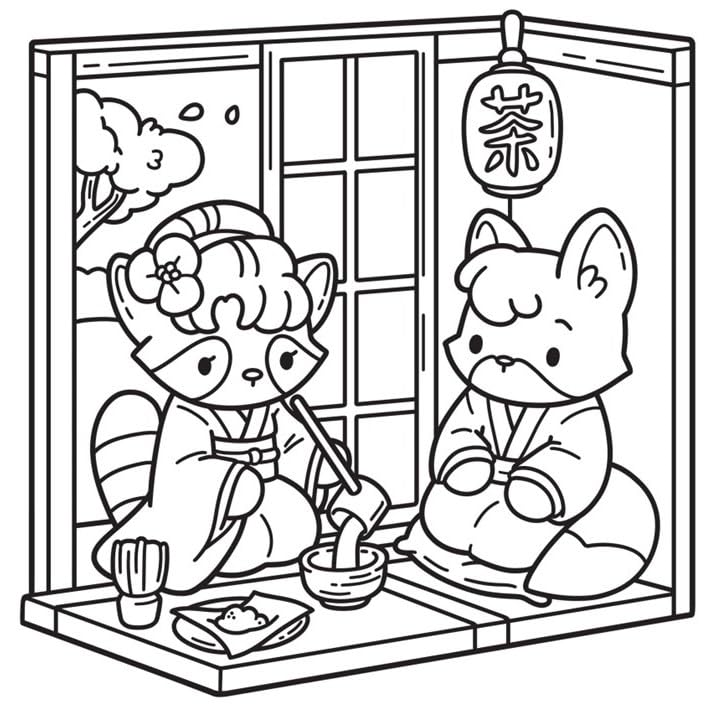 Cozy Japan Cute Colouring Book