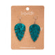 Large Leaf Essential Green Drop Earrings