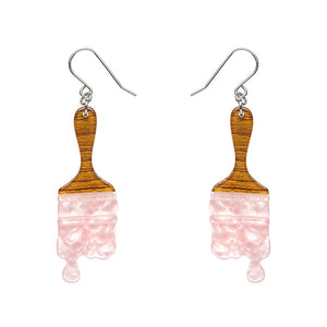 Paint Brush Ripple Drop Pink Earrings