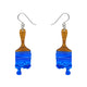 Paint Brush Ripple Drop Blue Earrings