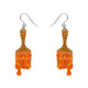 Paint Brush Ripple Drop Orange Earrings