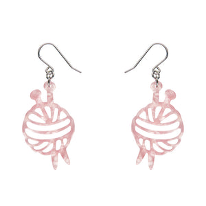 Ball of Yarn Ripple Drop Pink Earrings