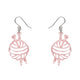 Ball of Yarn Ripple Drop Pink Earrings