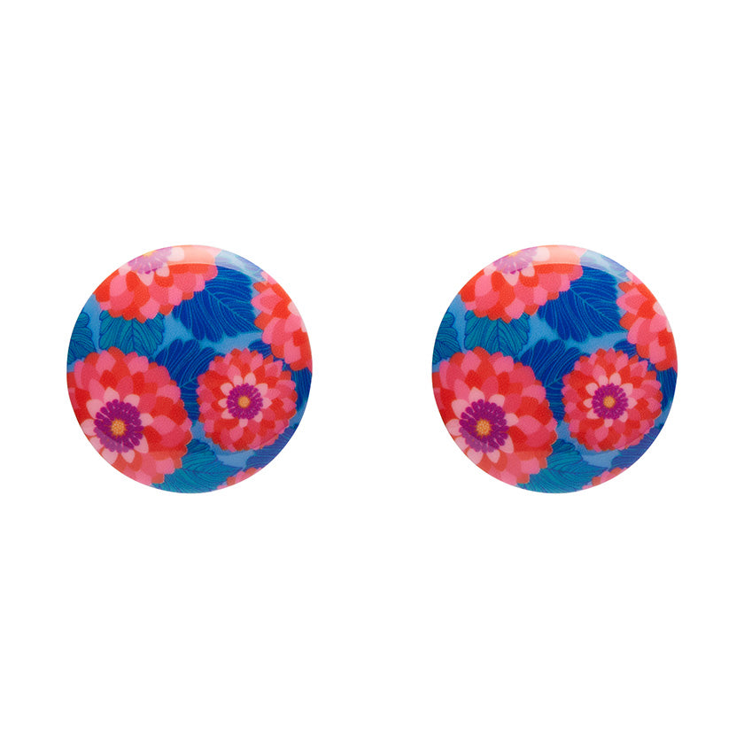 Dahlia Rounded Stud Earrings