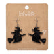 Flying Witch Black Drop Earrings
