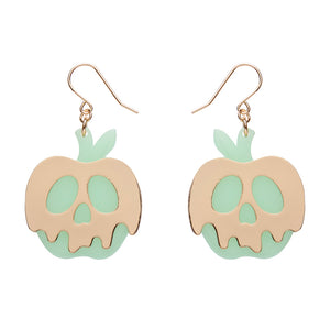 Poison Apple Glow in the Dark Gold Drop Earrings