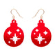 Round Bauble Red Drop Earrings